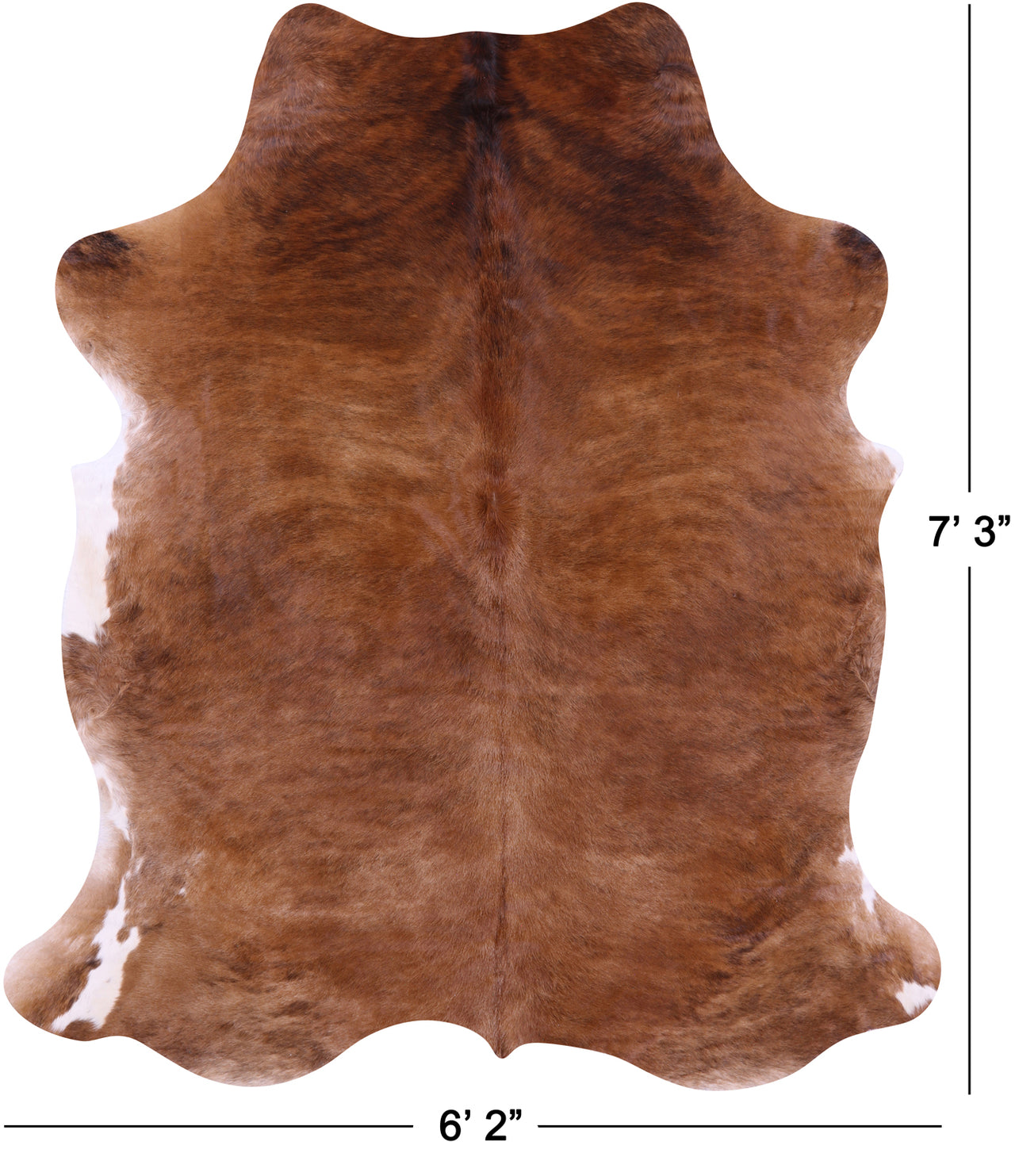 Brown Natural Cowhide Rug - XLarge 7'3"H x 6'2"W