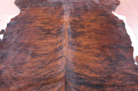 Thumbnail for Brindle Brown Natural Cowhide Rug - XLarge 7'1