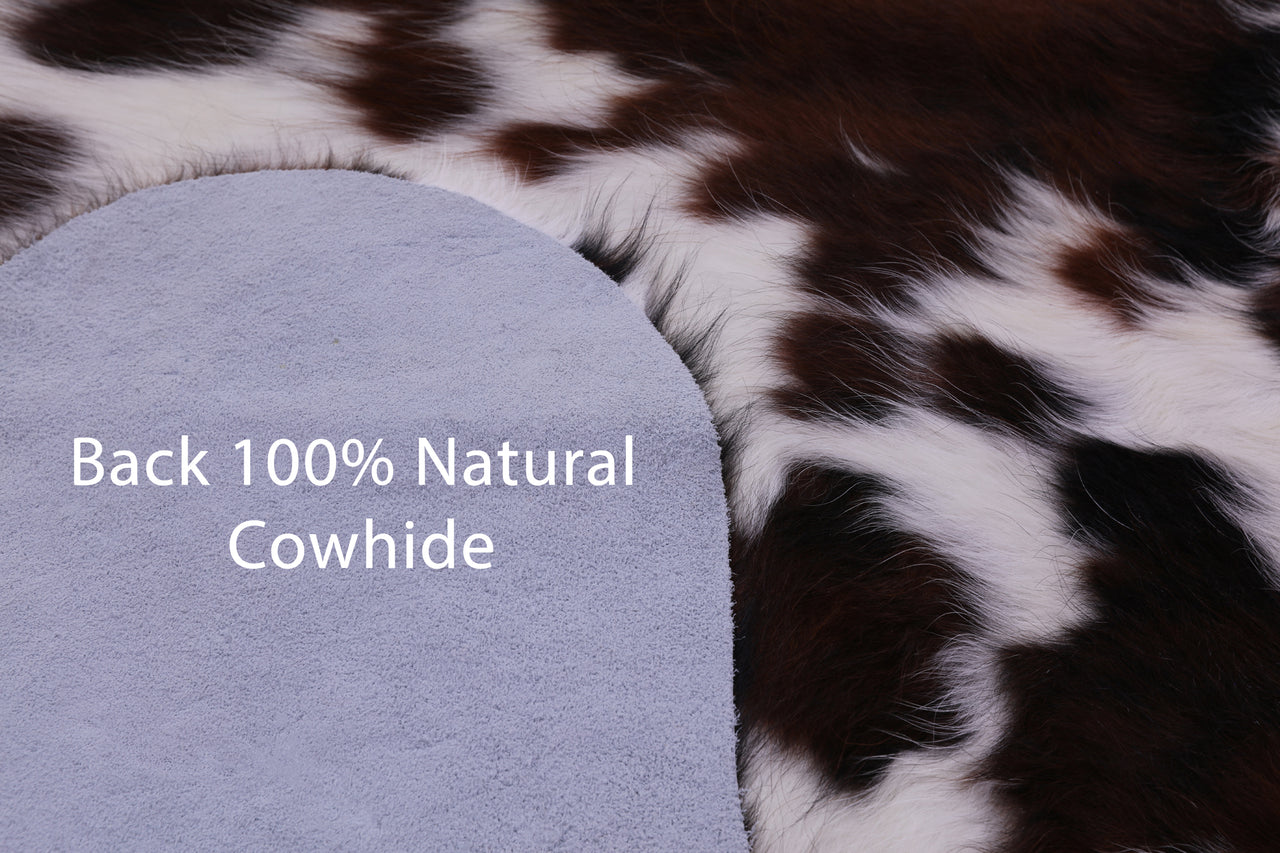 Brown & White Natural Cowhide Rug - XLarge 7'0"H x 6'3"W