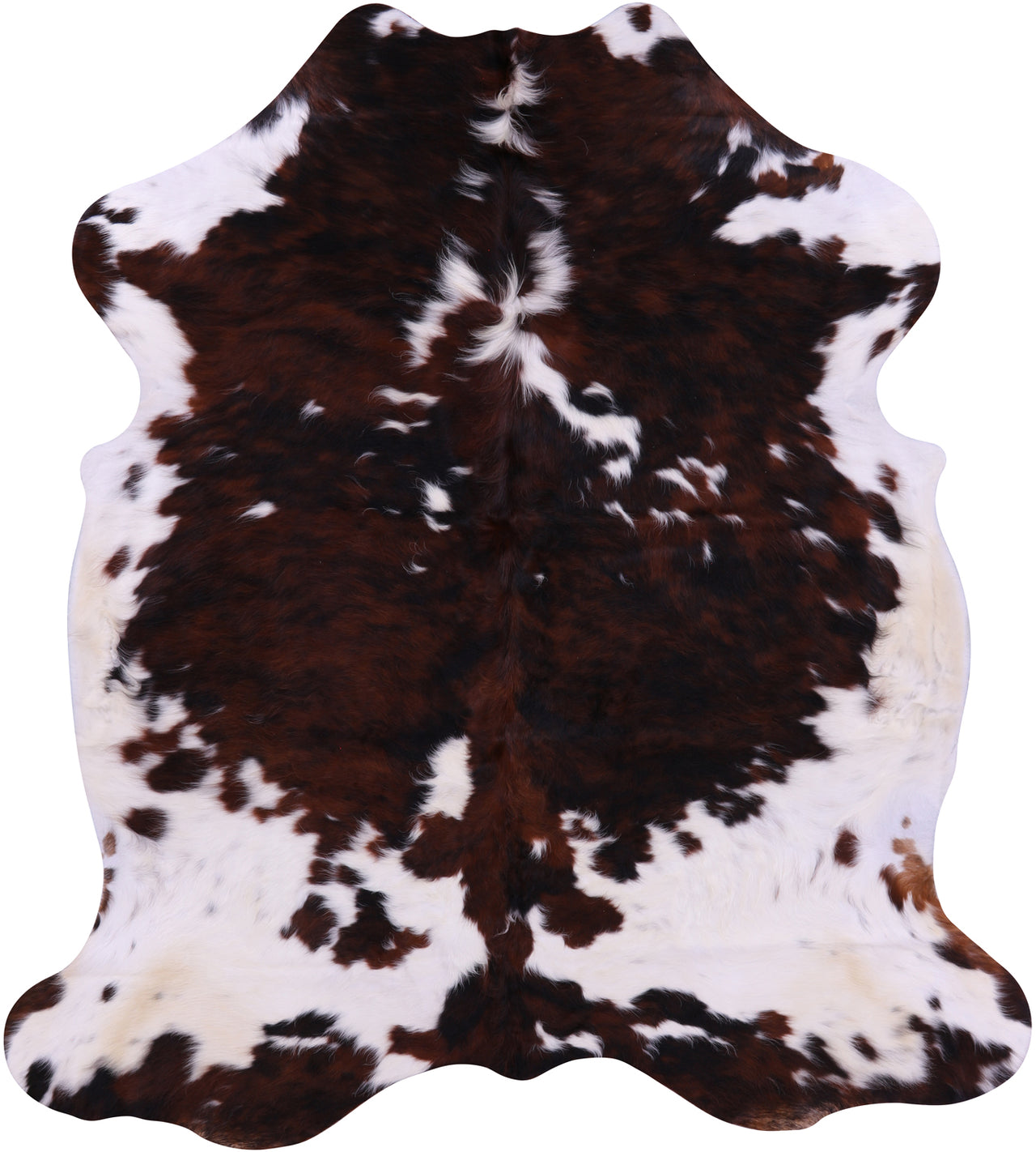 Brown & White Natural Cowhide Rug - XLarge 7'0"H x 6'3"W