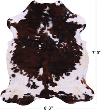 Thumbnail for Brown & White Natural Cowhide Rug - XLarge 7'0