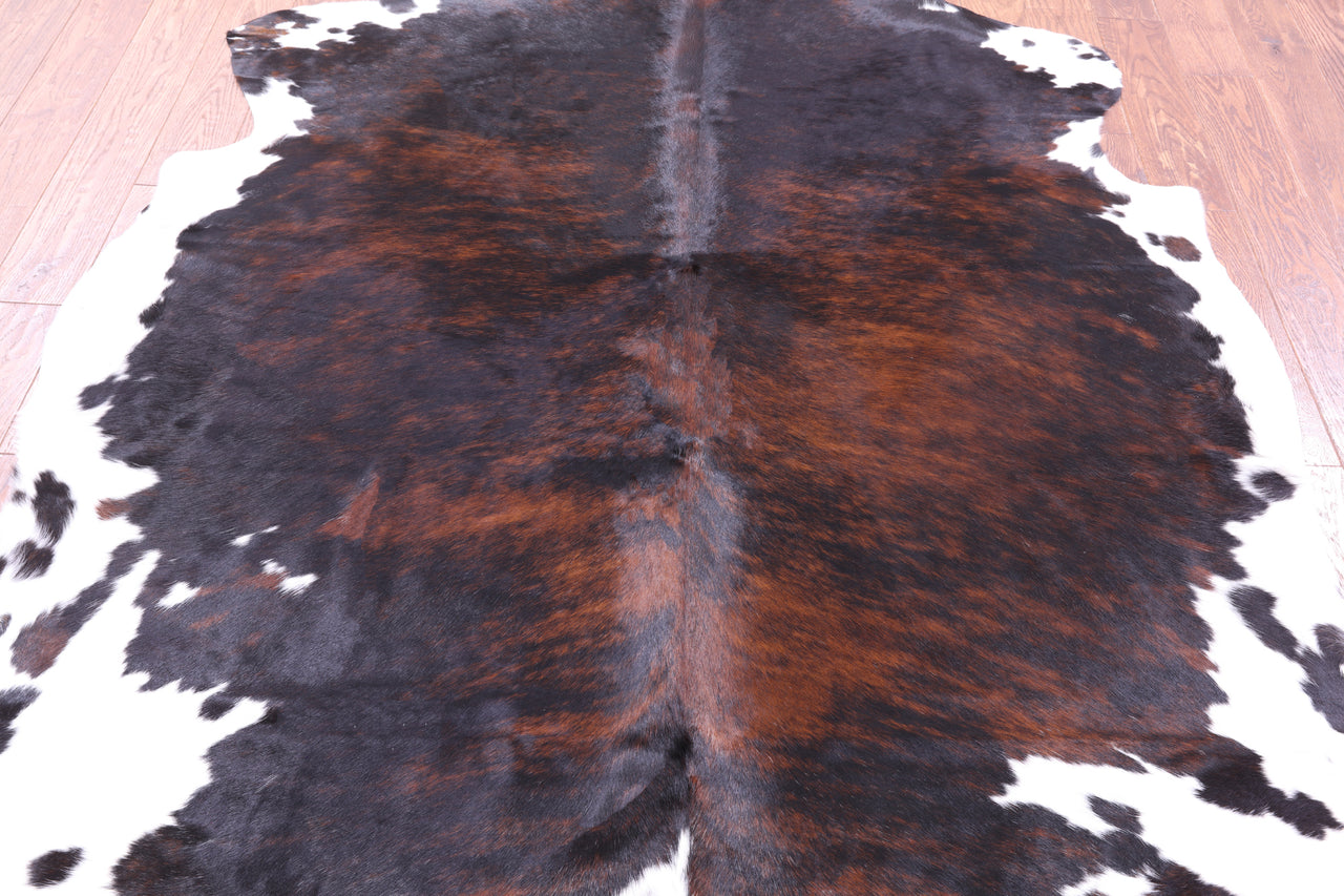 Tricolor Natural Cowhide Rug - XLarge 7'8"H x 7'1"W