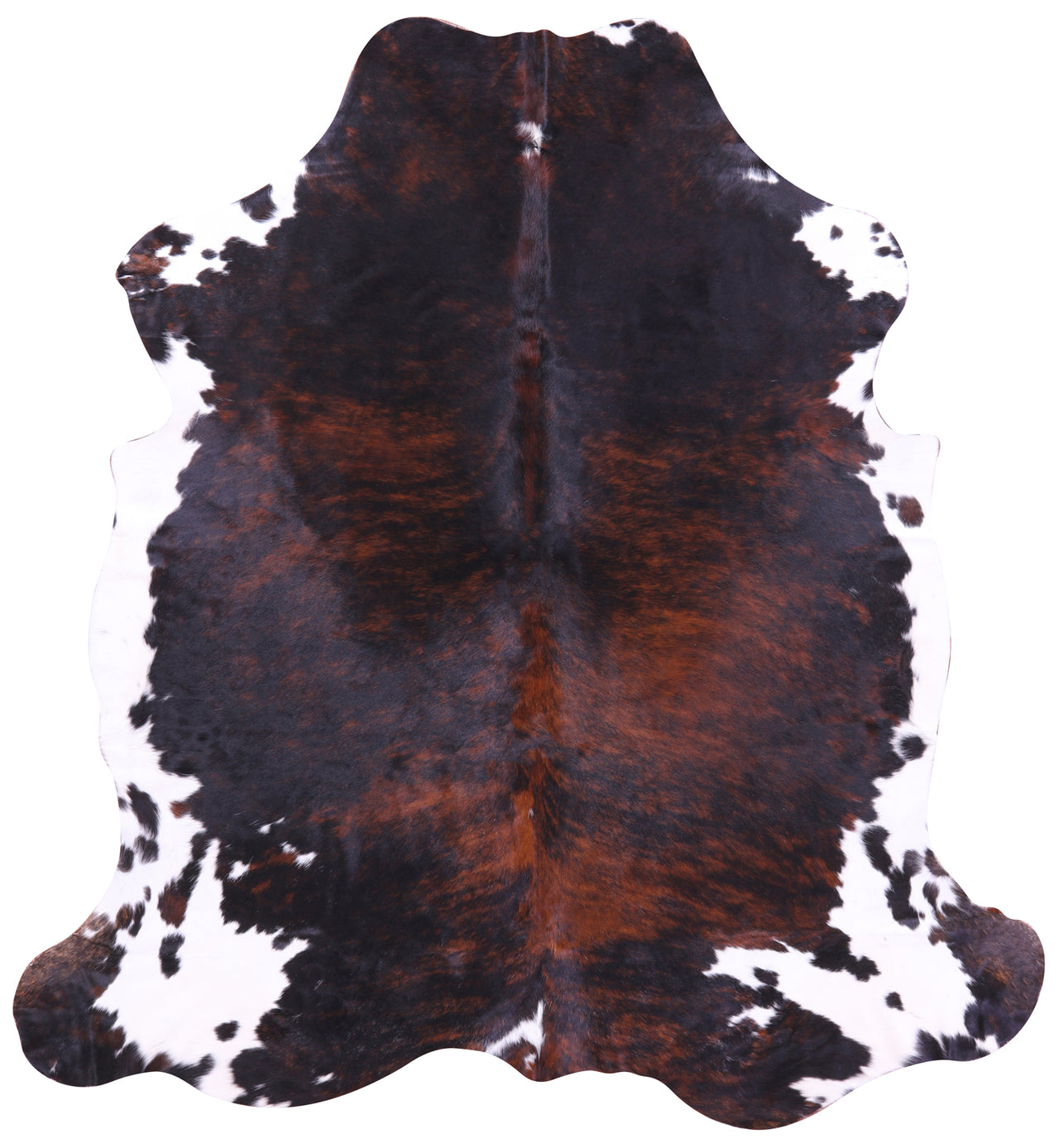 Tricolor Natural Cowhide Rug - XLarge 7'8"H x 7'1"W