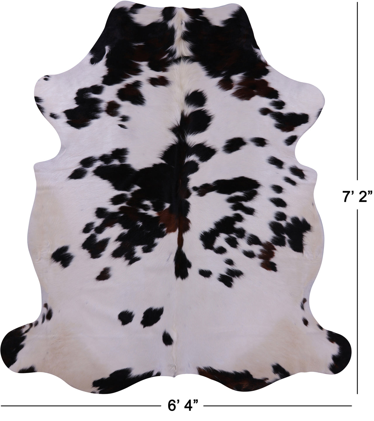 Black & White Natural Cowhide Rug - XLarge 7'2"H x 6'4"W