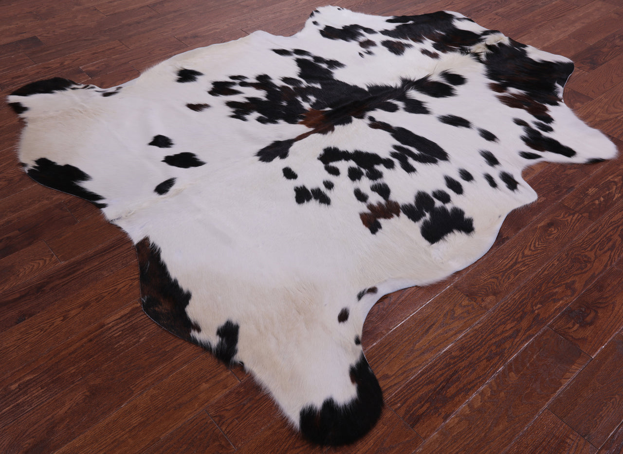 Black & White Natural Cowhide Rug - XLarge 7'2"H x 6'4"W