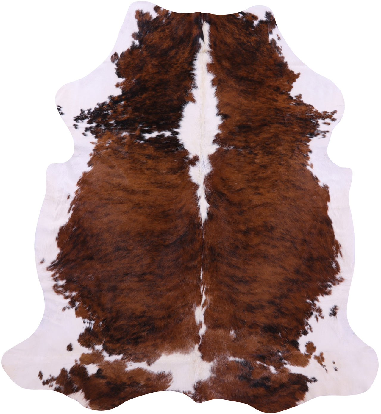 Brown & White Natural Cowhide Rug - XLarge 7'2"H x 6'6"W