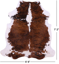 Thumbnail for Brown & White Natural Cowhide Rug - XLarge 7'2