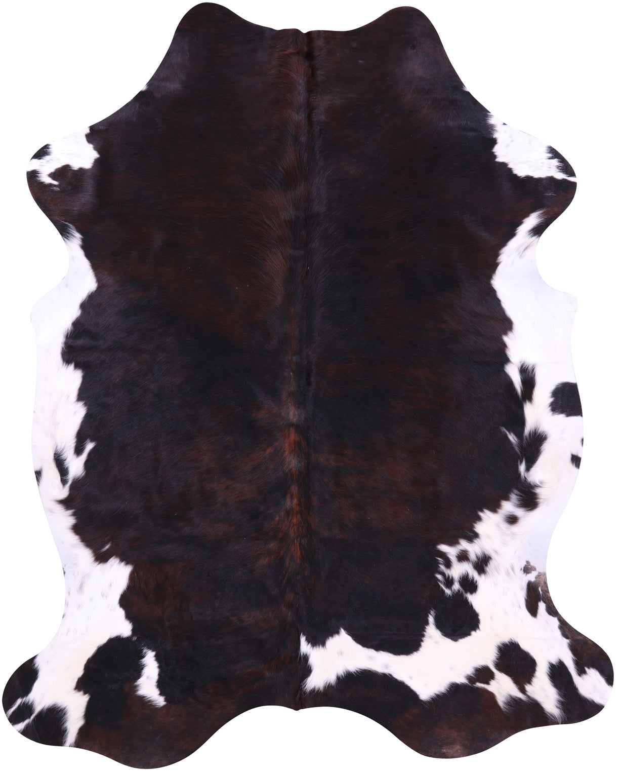 Tricolor Natural Cowhide Rug - XLarge 7'1"H x 5'7"W