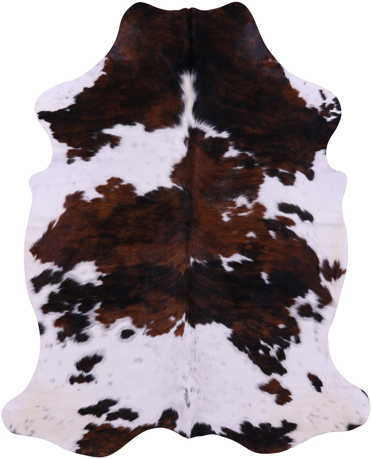 Tricolor Natural Cowhide Rug - XLarge 7'3"H x 5'9"W