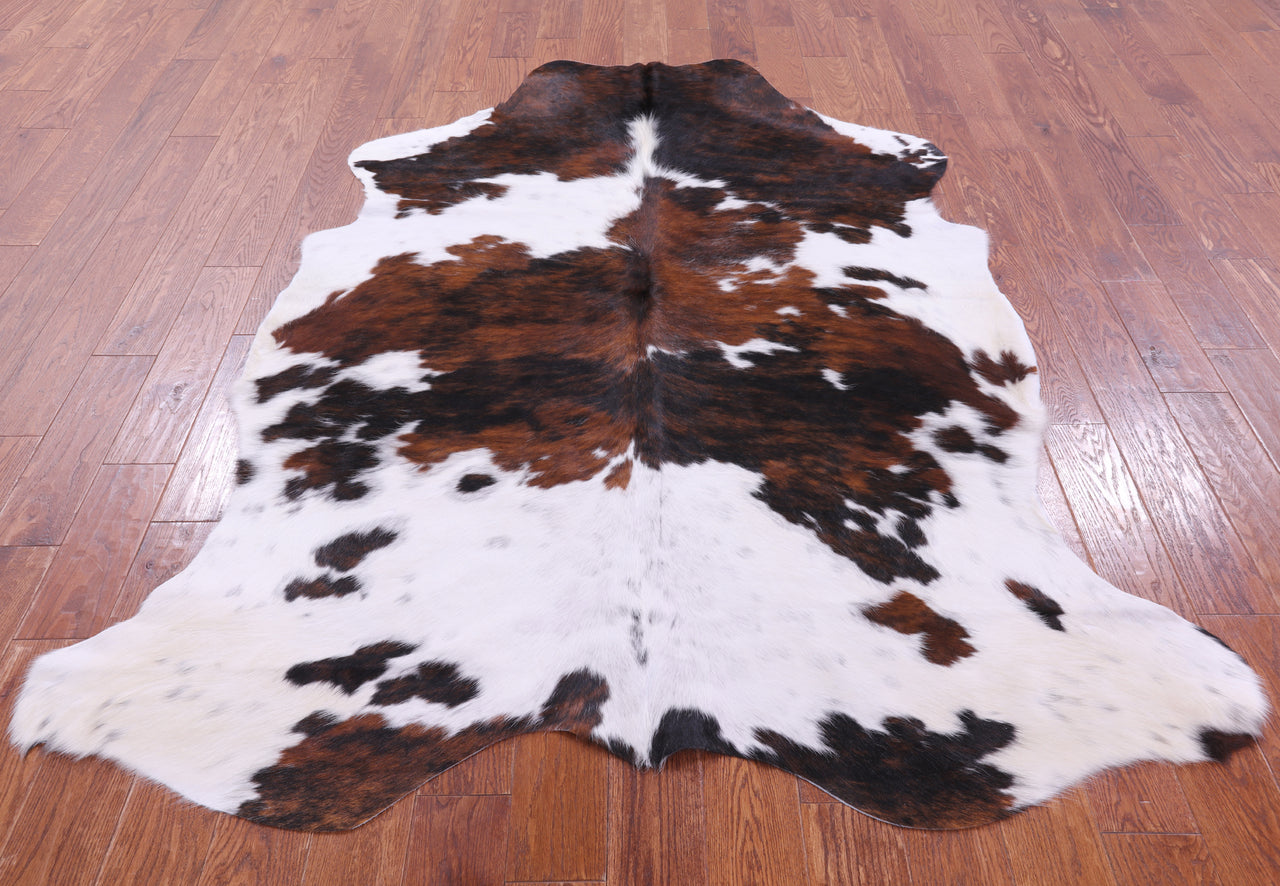 Tricolor Natural Cowhide Rug - XLarge 7'3"H x 5'9"W