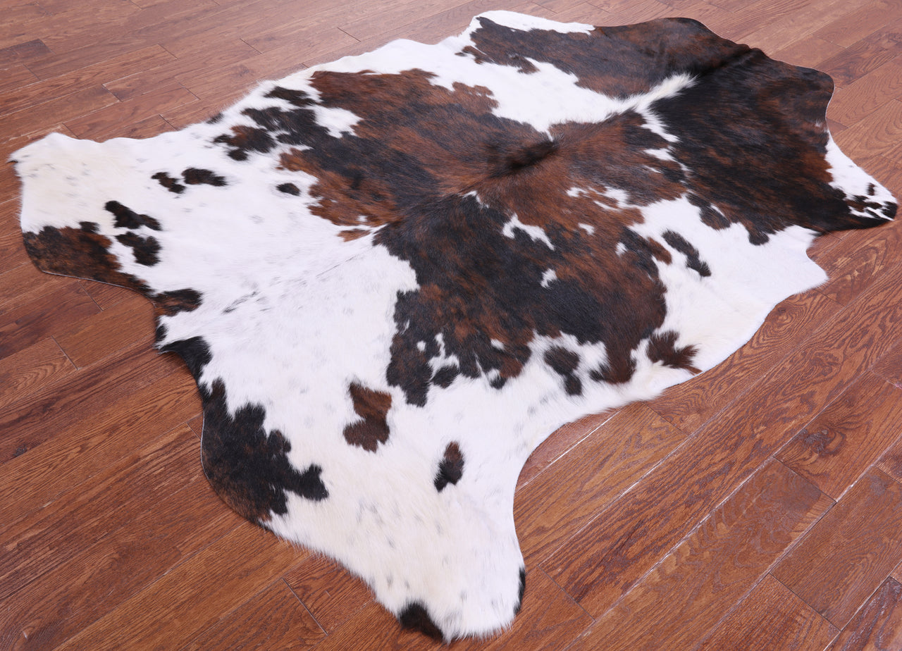 Tricolor Natural Cowhide Rug - XLarge 7'3"H x 5'9"W