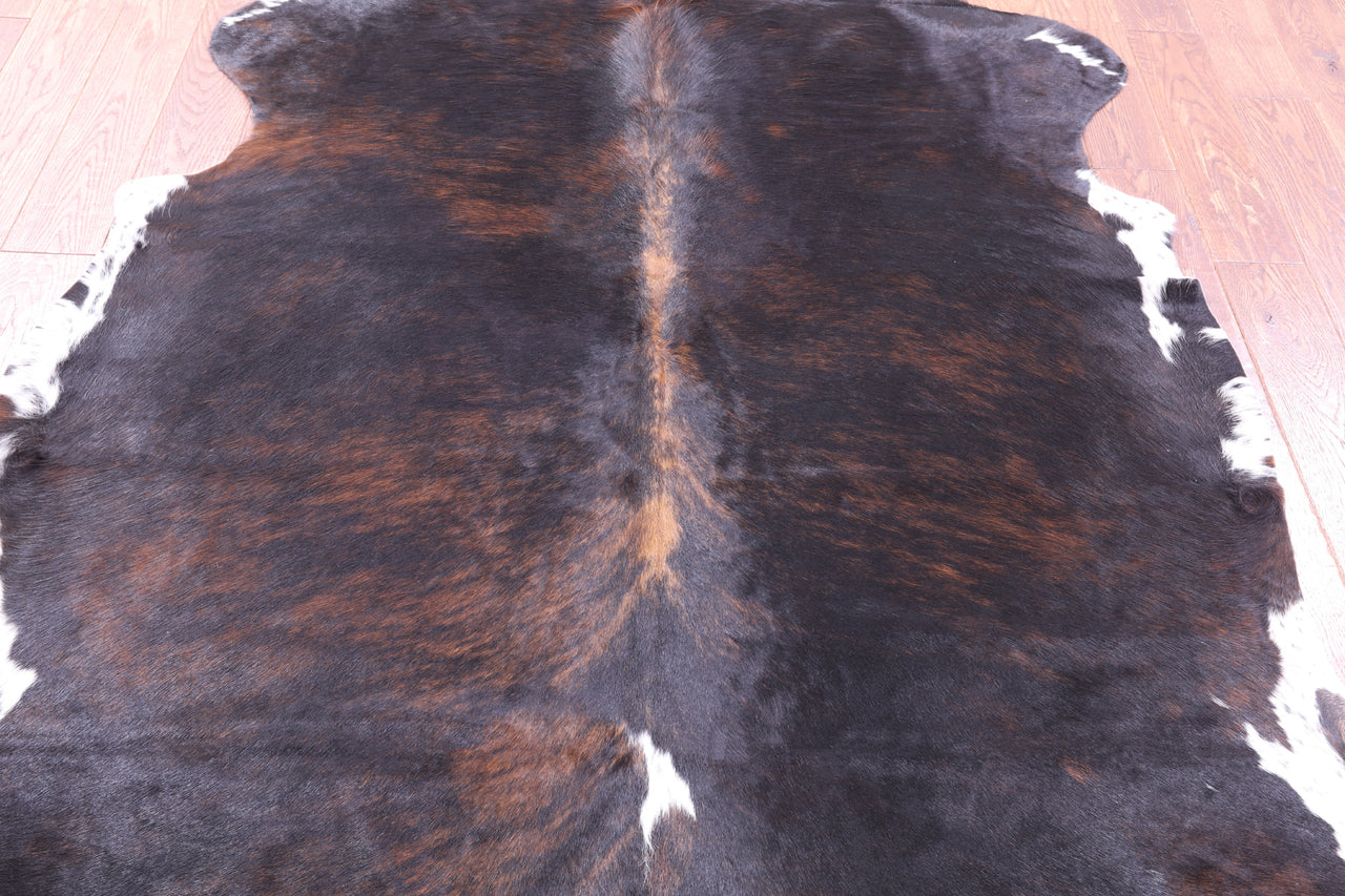 Tricolor Natural Cowhide Rug - XLarge 7'1"H x 6'6"W