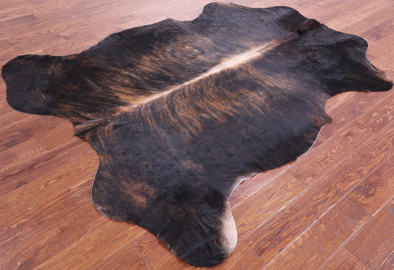 Brindle Brown Natural Cowhide Rug - XLarge 7'3"H x 5'11"W