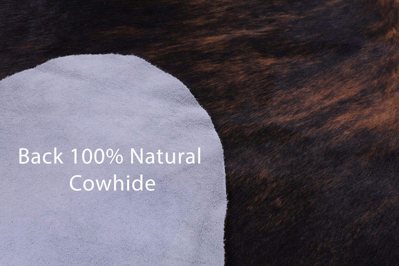 Brindle Brown Natural Cowhide Rug - XLarge 7'3"H x 5'11"W