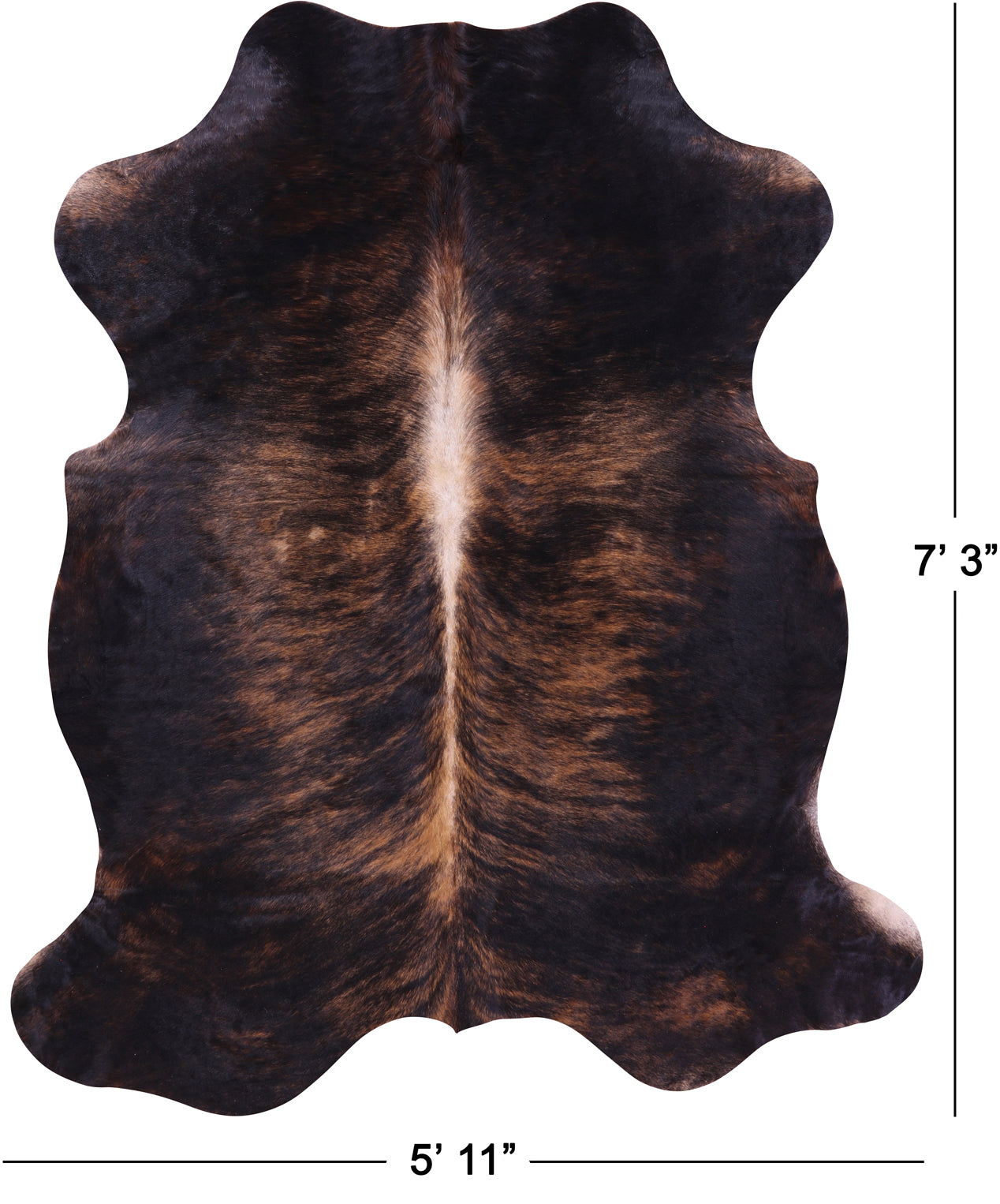 Brindle Brown Natural Cowhide Rug - XLarge 7'3"H x 5'11"W