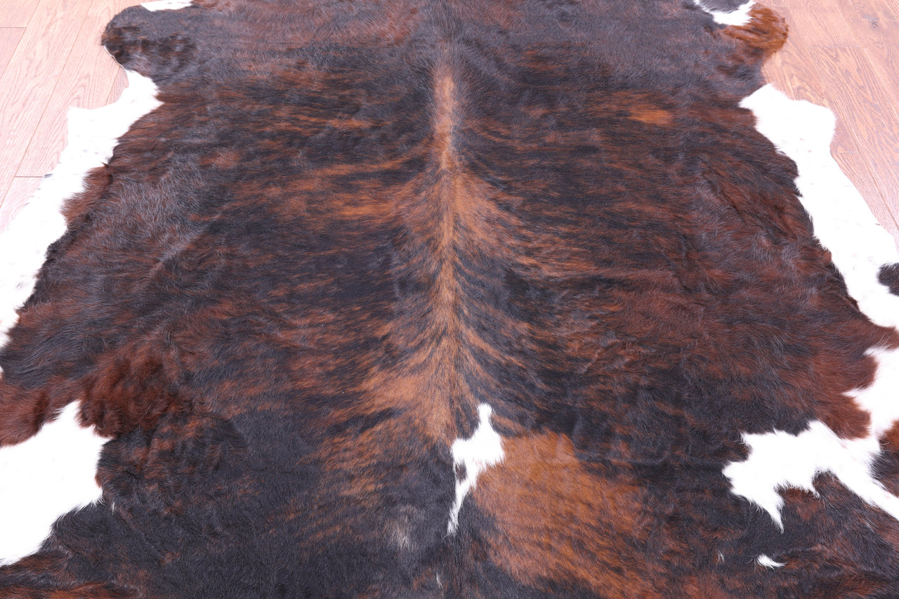 Tricolor Natural Cowhide Rug - XLarge 7'10"H x 6'10"W