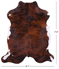 Thumbnail for Brindle Natural Cowhide Rug - XLarge 7'4