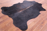 Thumbnail for Black Brown Natural Cowhide Rug - XLarge 7'1