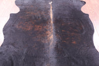 Thumbnail for Black Brown Natural Cowhide Rug - XLarge 7'1