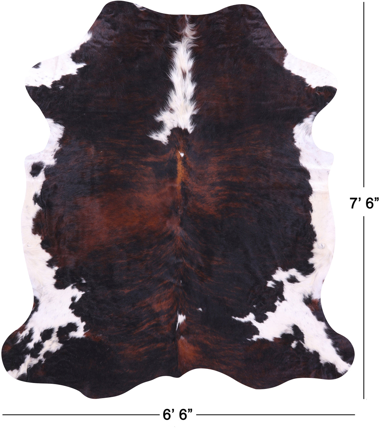 Tricolor Natural Cowhide Rug - XLarge 7'6"H x 6'6"W