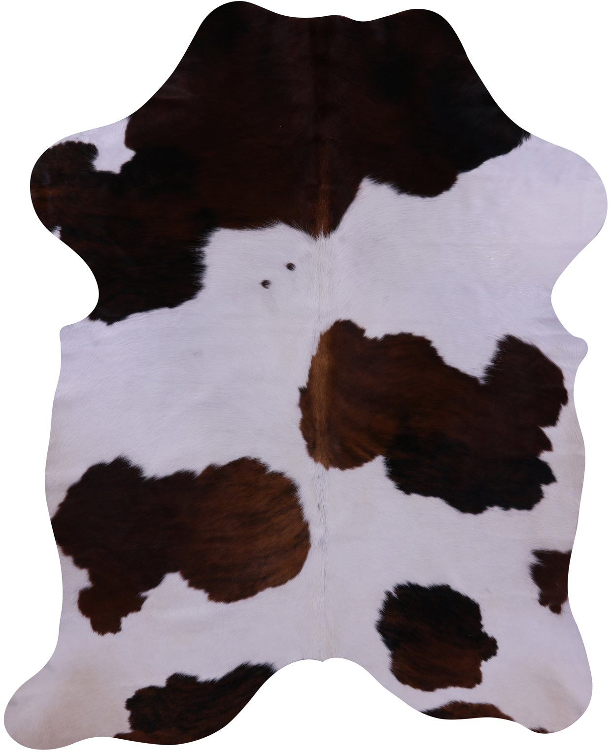 Brown & White Natural Cowhide Rug - Large 6'9"H x 5'3"W