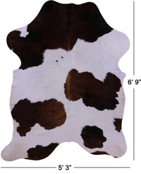 Thumbnail for Brown & White Natural Cowhide Rug - Large 6'9