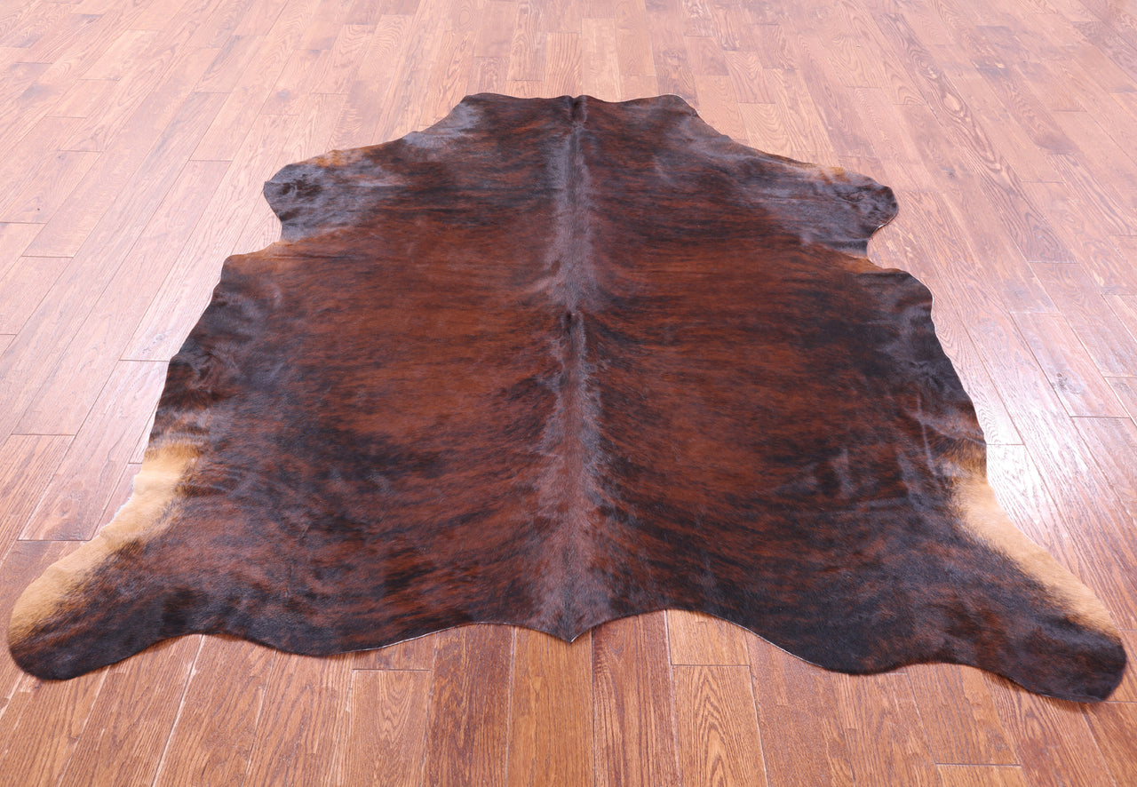 Brindle Brown Natural Cowhide Rug - Large 6'9"H x 6'1"W