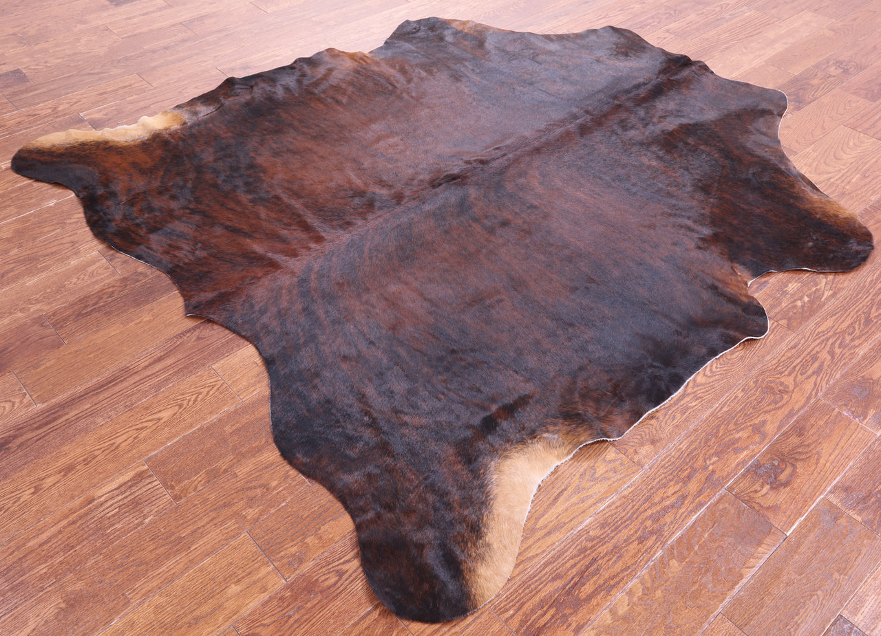 Brindle Brown Natural Cowhide Rug - Large 6'9"H x 6'1"W