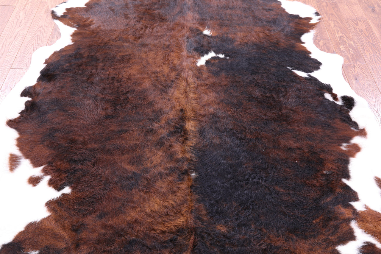 Tricolor Natural Cowhide Rug - XLarge 7'0"H x 6'5"W