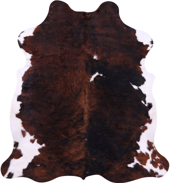 Tricolor Natural Cowhide Rug - XLarge 7'0"H x 6'5"W