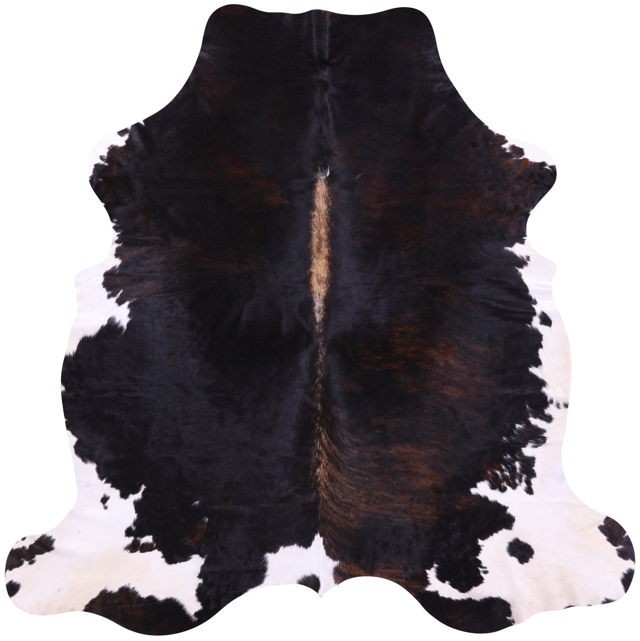 Tricolor Natural Cowhide Rug - Large 6'8"H x 6'7"W