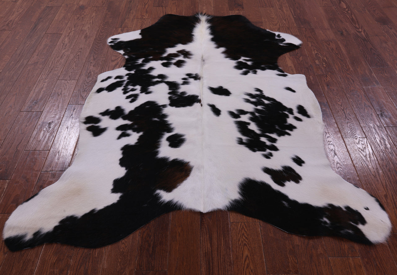 Black & White Natural Cowhide Rug - Large 6'6"H x 5'4"W