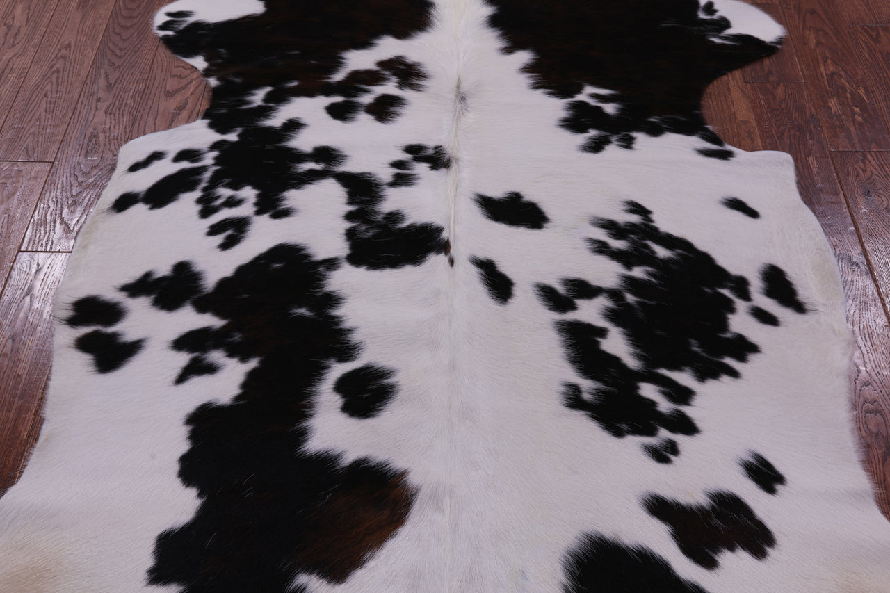 Black & White Natural Cowhide Rug - Large 6'6"H x 5'4"W