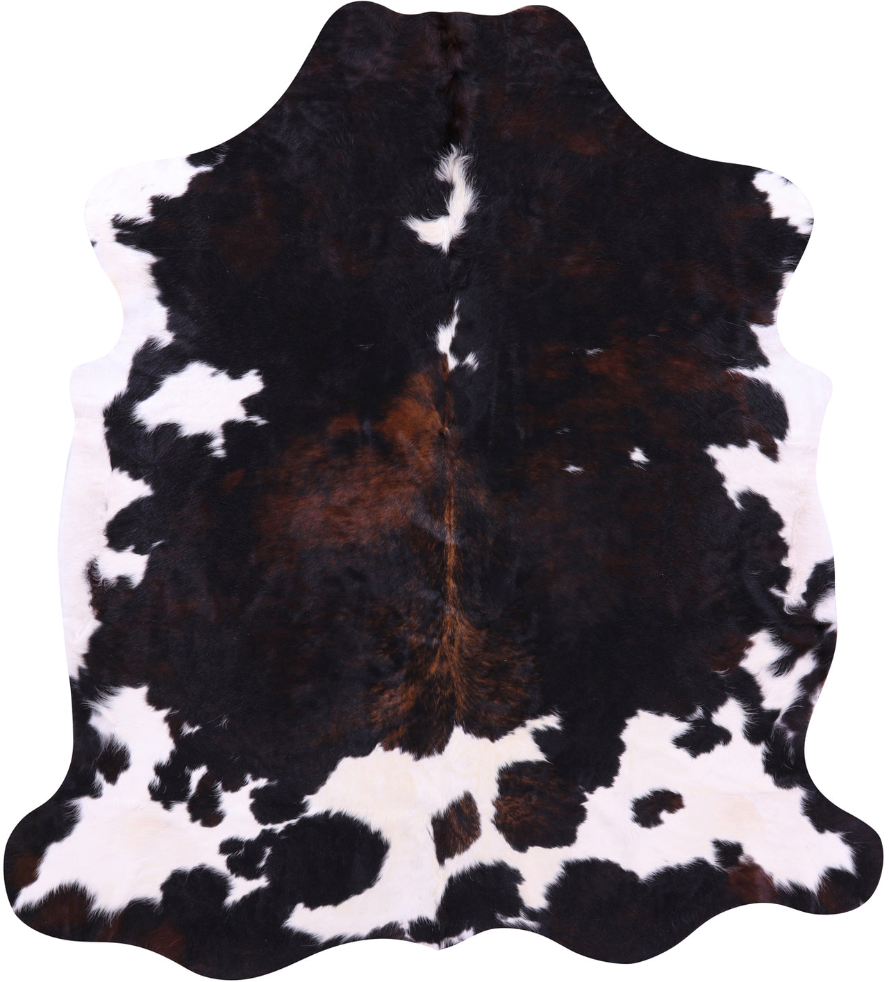 Tricolor Natural Cowhide Rug - Large 6'10"H x 6'2"W