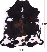 Thumbnail for Tricolor Natural Cowhide Rug - Large 6'10