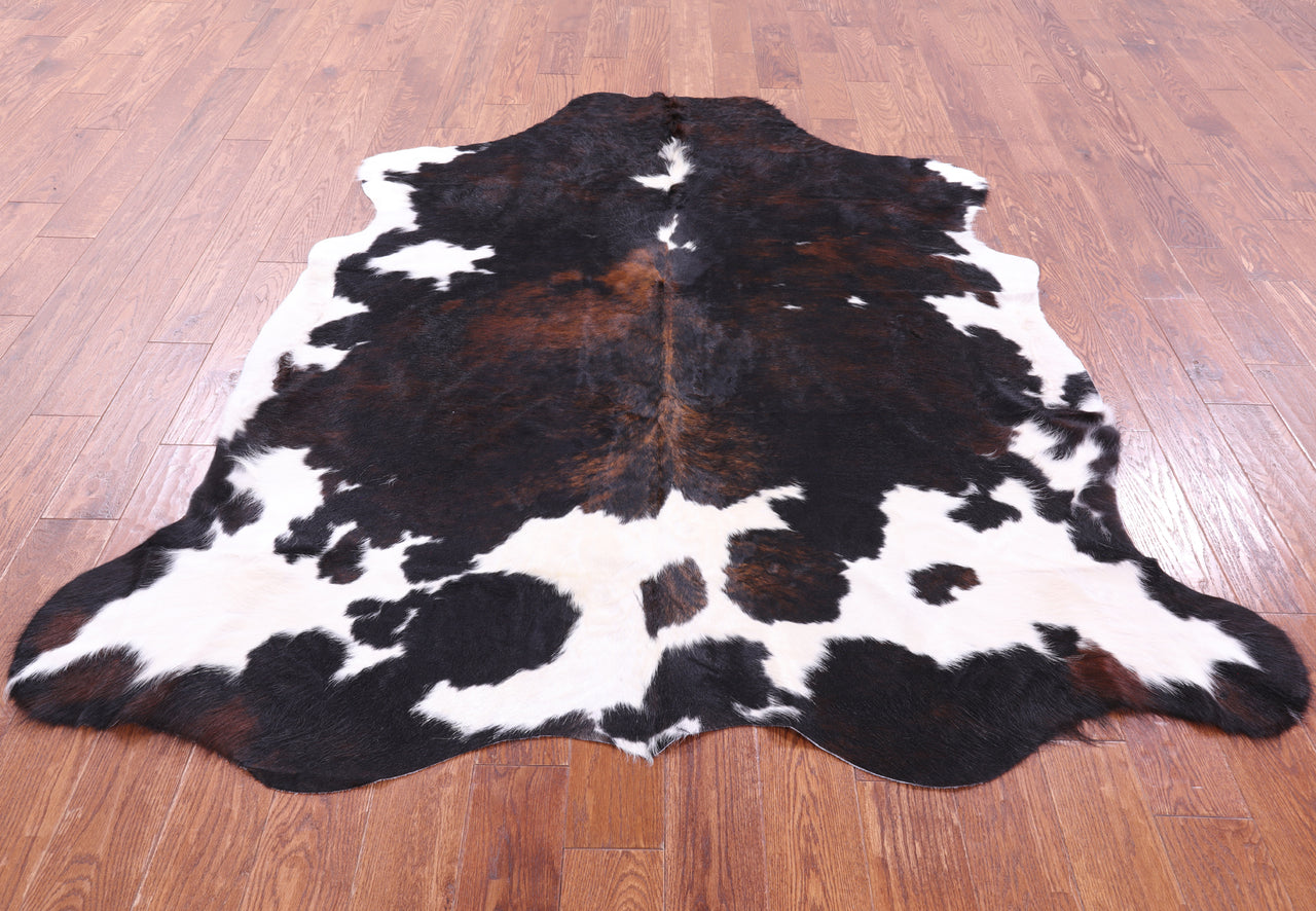 Tricolor Natural Cowhide Rug - Large 6'10"H x 6'2"W