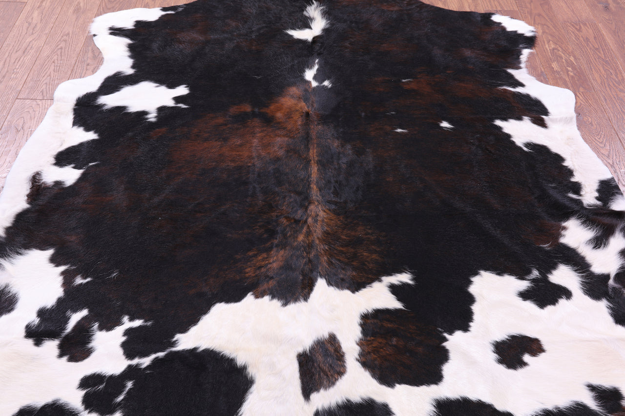 Tricolor Natural Cowhide Rug - Large 6'10"H x 6'2"W