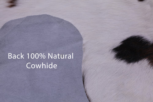 Brown & White Natural Cowhide Rug - Large 6'8