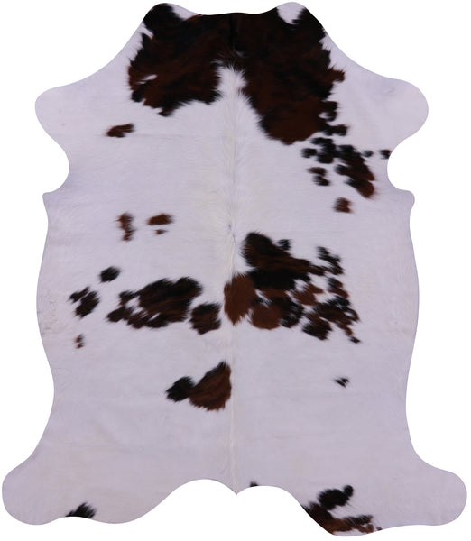 Brown & White Natural Cowhide Rug - Large 6'8"H x 5'10"W