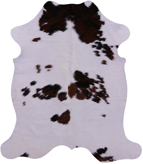 Brown & White Natural Cowhide Rug - Large 6'8
