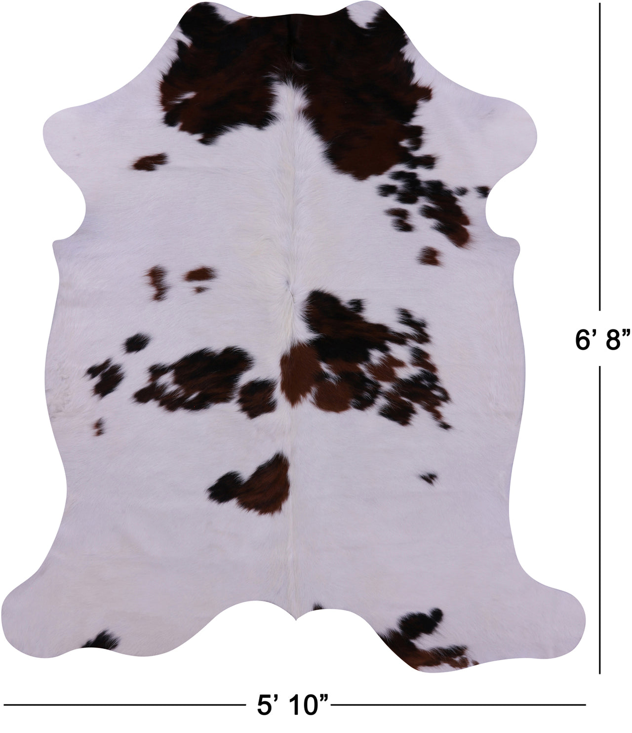 Brown & White Natural Cowhide Rug - Large 6'8"H x 5'10"W