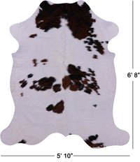 Thumbnail for Brown & White Natural Cowhide Rug - Large 6'8