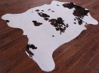 Thumbnail for Brown & White Natural Cowhide Rug - Large 6'8