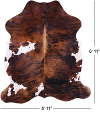 Thumbnail for Tricolor Natural Cowhide Rug - Large 6'11