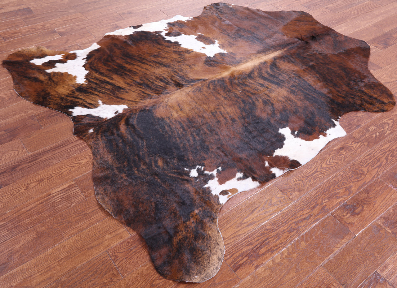 Tricolor Natural Cowhide Rug - Large 6'11"H x 5'11"W