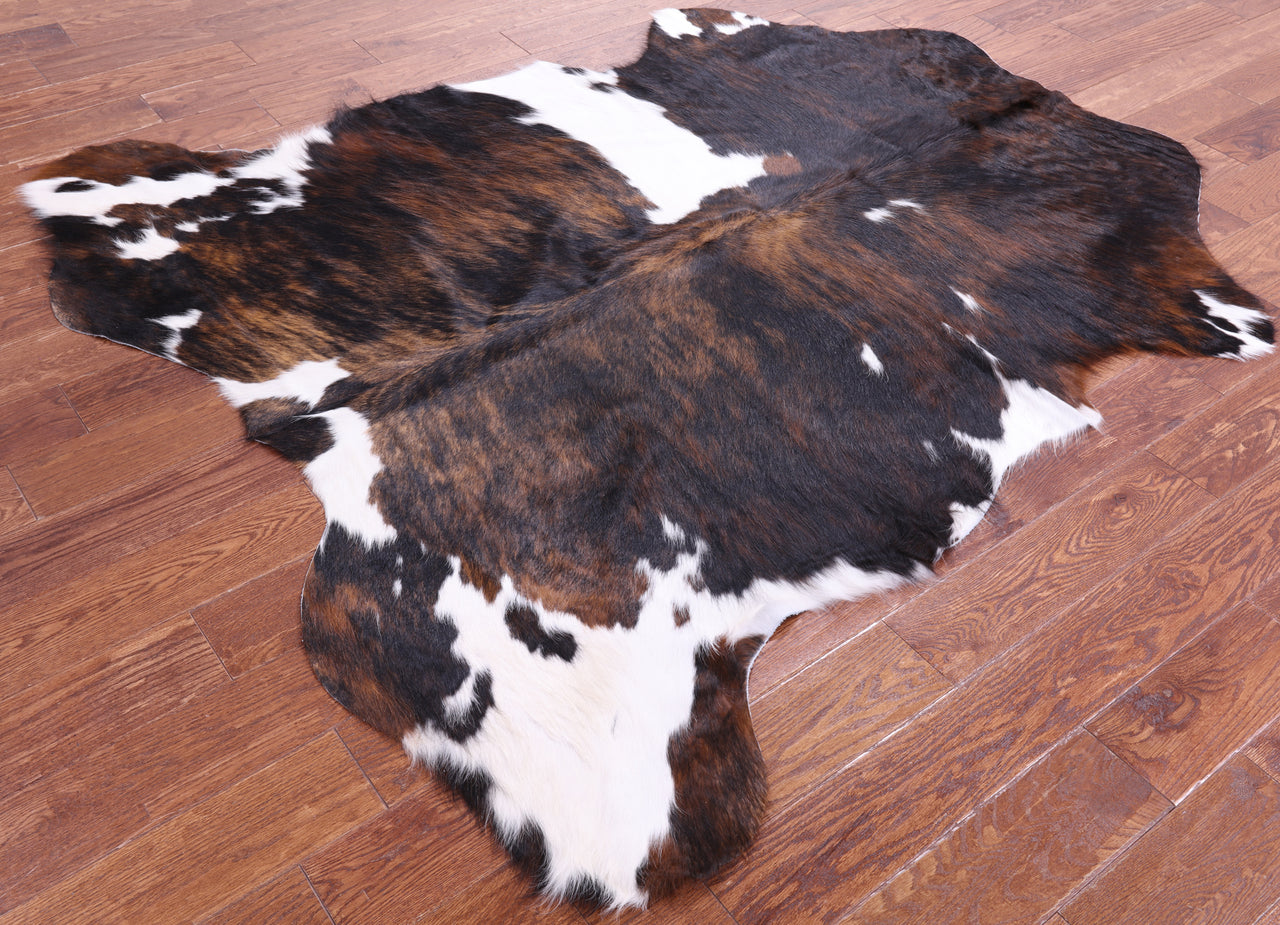 Tricolor Natural Cowhide Rug - Large 6'8"H x 5'10"W