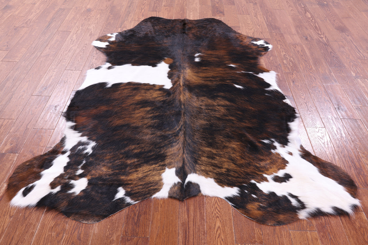 Tricolor Natural Cowhide Rug - Large 6'8"H x 5'10"W