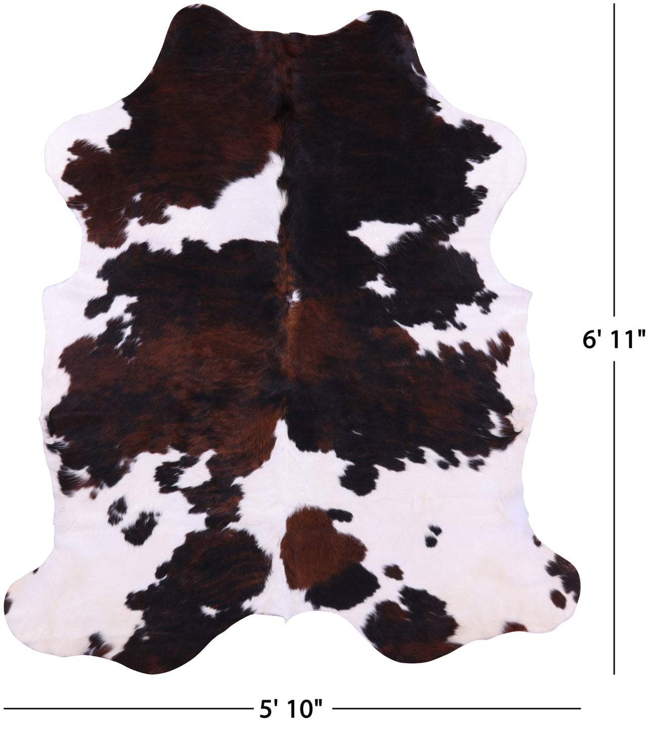 Tricolor Natural Cowhide Rug - Large 6'11"H x 5'10"W