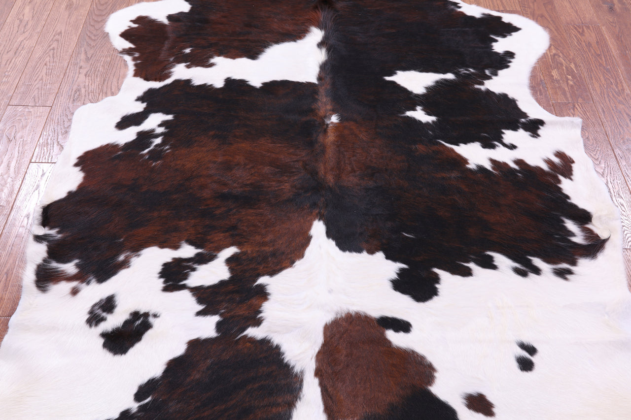 Tricolor Natural Cowhide Rug - Large 6'11"H x 5'10"W