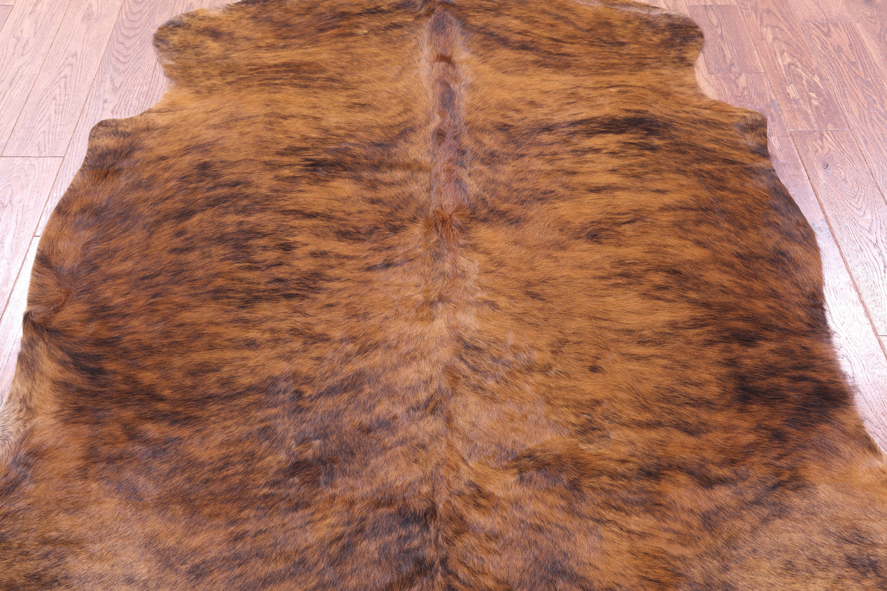 Brindle Brown Natural Cowhide Rug - Large 6'10"H x 5'10"W